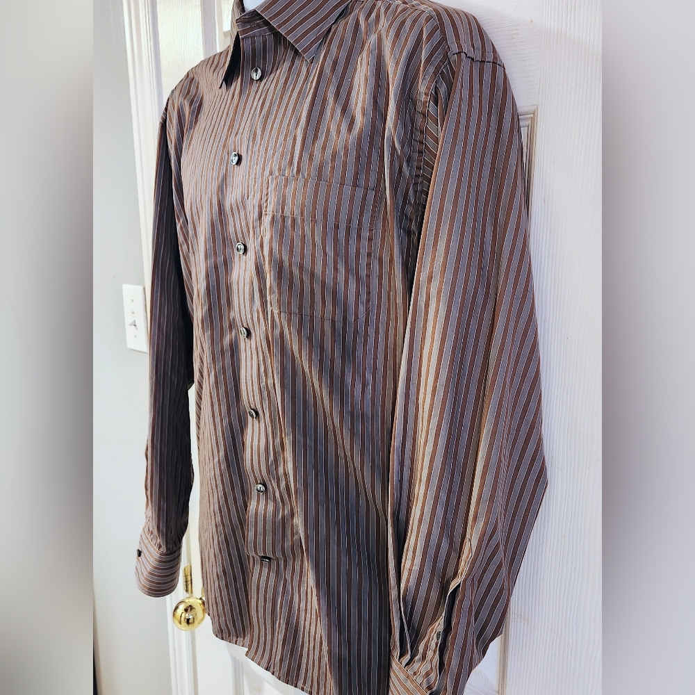 Mens Eton Striped  Dress Shirt